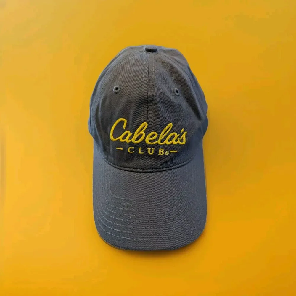 Cabelas Club Ball Cap Script Logo Hunting Fishing Baseball Dad Hat Strapback